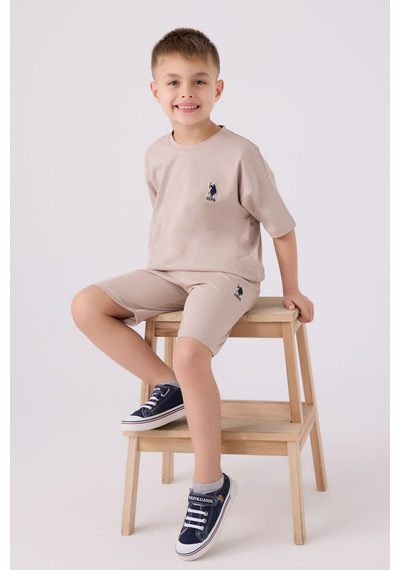 U.S. Polo Assn. Erkek Çocuk Kum Bermuda Takımı 5274-43658 Kum Rengi
