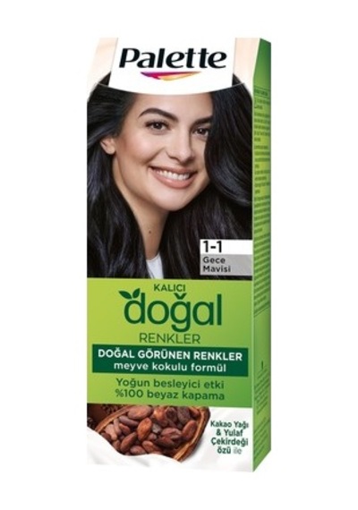 Kalıcı Doğal Renkler 1-1 Gece Mavisi Saç Boyası, Kakao Yağı İle
