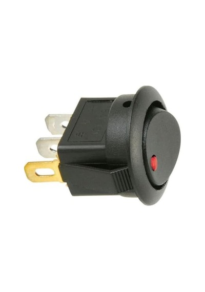 Adet Aç-kapa On-off Elektrik Düğmesi 250v 8 A Yuvarlak Siyah Kırmızı Ledli Anahtar Sr-06nr