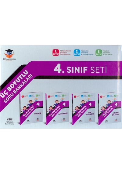 4. Sınıf Üç Boyutlu Soru Bankaları Seti -  Zeka Küpü Yayınları