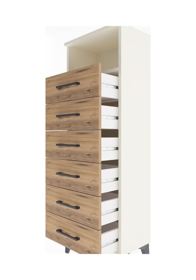 Arges Dolap Tek Raflı 6 Çekmeceli 44x30x134 Aytaşı-çam Aytaşı