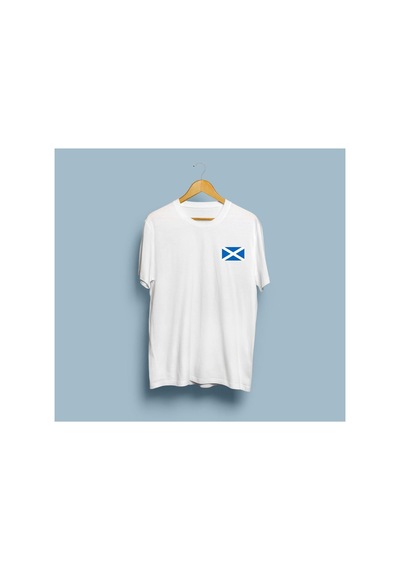 Bahriyeli Collection Oversize İskoçya / Scotland Cep Tasarım Unisex T-shirt Beyaz