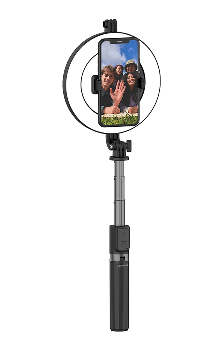 Lenyes Lph102 Uzaktan Kumandalı Çok Fonksiyonlu Ring Light Selfie Çubuğu Siyah