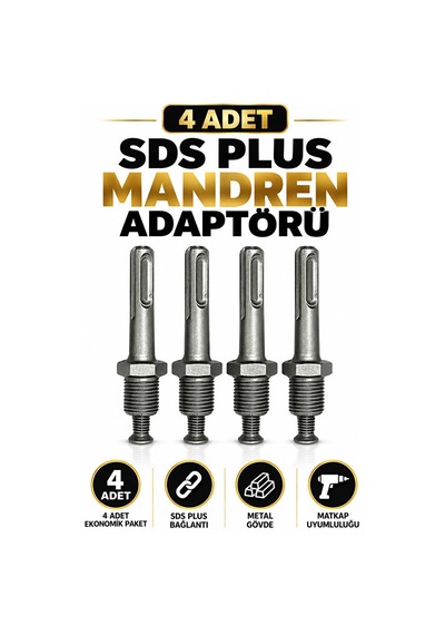 Sds Plus Mandren Adaptörü 4'lü Set Matkap İçin