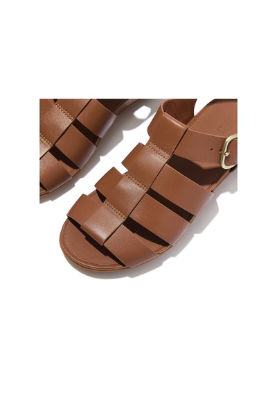 C15 Deep Tan Sandalet Kadın A4b-001/c15 Fitflop Gracıe Leather Fısherman Sandals