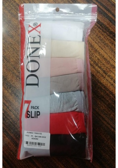 7 Adet Donex Kadın Düz Renk Bikini Slip Külot 1432 001