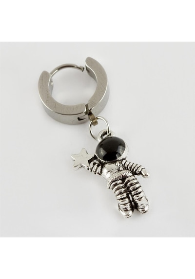 Astronot - 479 - Figürlü Çelik Erkek Küpe 1 - Csmo-tex - Adet-gümüş Rengi çok renkli