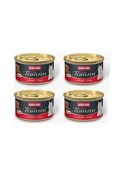 Animonda Vom Feinsten Sığır Etli Ve Ördekli Yetişkin Kedi Konsevesi 85 G X 4 Adet