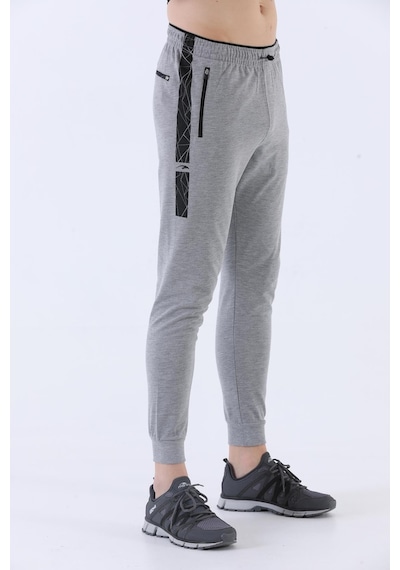 Maraton Sportswear Regular Erkek Ribana Paça Basic Gri Melanj Eşofman Altı 21014-gri Melanj Gri Melanj