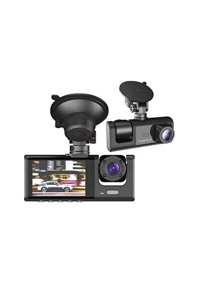 1080p Araç Içi 3 Kameralı Lcd Ekranlı Gece Görüşlü , G-sensör , Geri Görüş Kameralı Yol Kayıt Araç Kamerası