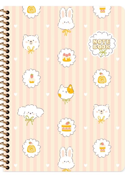 Keskin 16.5 X 22.5 Kareli Karton Kapak Kawaii Defter - Köpek Turuncu