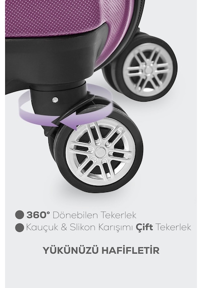Polo&Sky Spring Model Mor Renk Büyük Boy Valiz Bavul Mor
