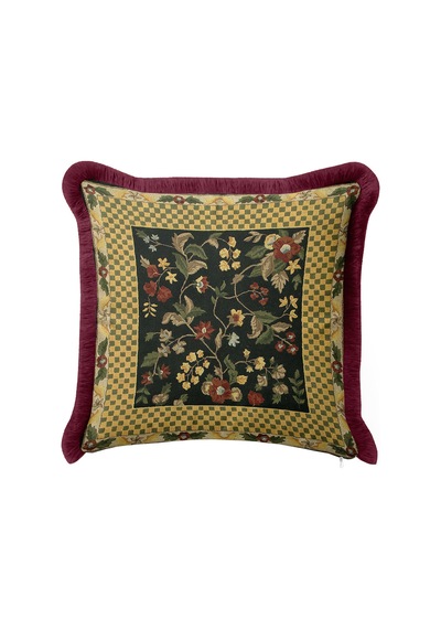 Zarif Vintage Çiçekli Saçaklı Yastık Kılıfı - Klasik Şık Retro Krem Bordo Püsküllü Kırlent Kılıfı Kanyon Kobalt Mavi Zarif Vintage Çiçekli Saçaklı Yastık Kılıfı - Klasik Şık Retro Krem Bordo Püsküllü Kırlent Kılıfı Kanyon Kobalt Mavi