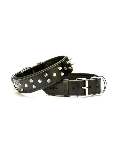 Doggie Comfort Deri Çivili Köpek Boyun Tasması Small Siyah 4x47-5