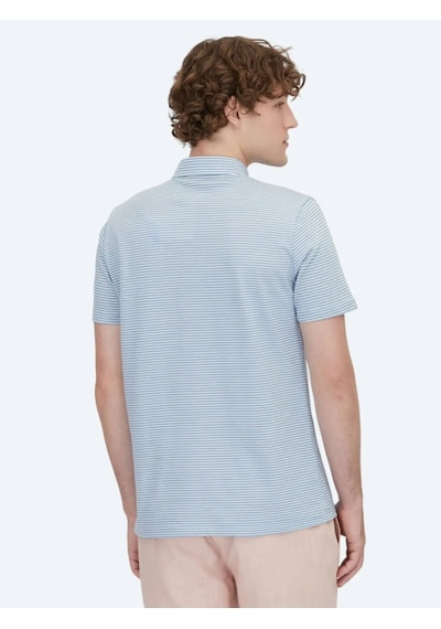 Kip Mavi Polo Yaka %100 Pamuk T-shirt Mavi