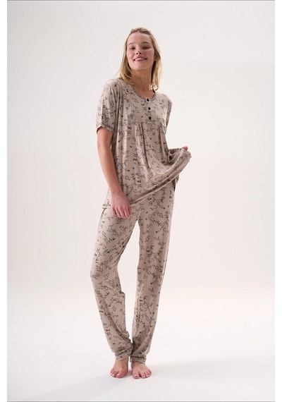 Etoile 26504 Yarım Kol Pijama Takım VİZON