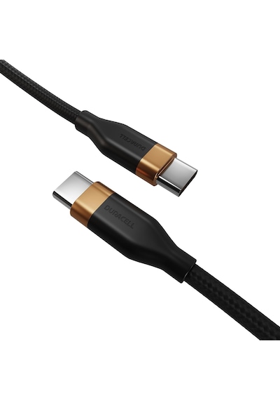 Duracell 1m Usb-c To Usb-c 60w Örgülü Data Kablosu - Siyah