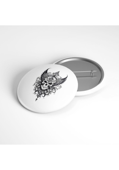 Gotik Kafatası - 58mm Rozet Çok Renkli