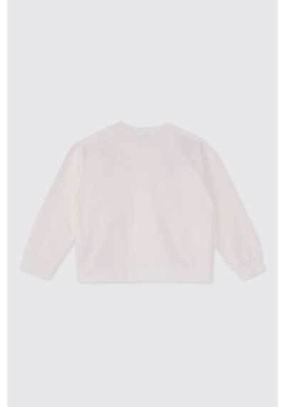 Panço Kız Çocuk Nakış Detaylı Ekru Sweatshirt 2521gk08028 Krem