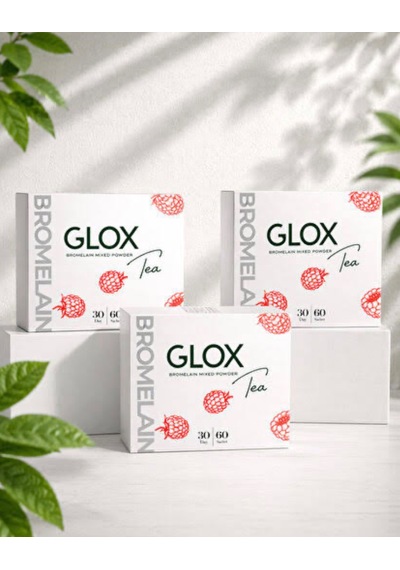 Glox Tea Bromelain Mixed Powder Tea Bromelain İçeren 3 Aylık Kullanım 180 Şase
