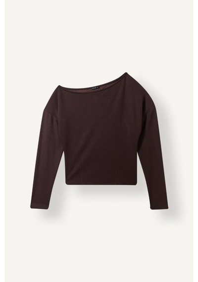 Defacto Slim Fit Tek Omuz Uzun Kollu Basic Sweatshirt I8676ax26aubn207 Kahve-bn207