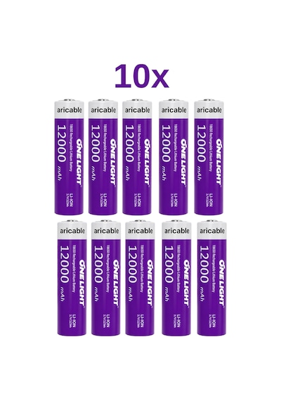 18650 Şarjlı Li-ion Pil 3.7v 12000mah Yazılı 39 Gram Güçlü Batarya 10 Adet