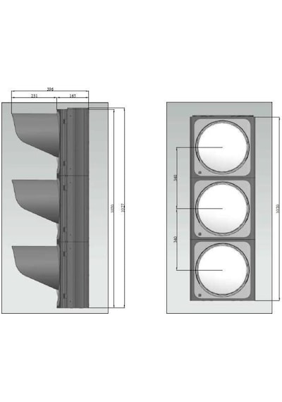 300 mm Power Ledli Oto Sinyal Verici, Trafik Lambası-574 - 12 VDC