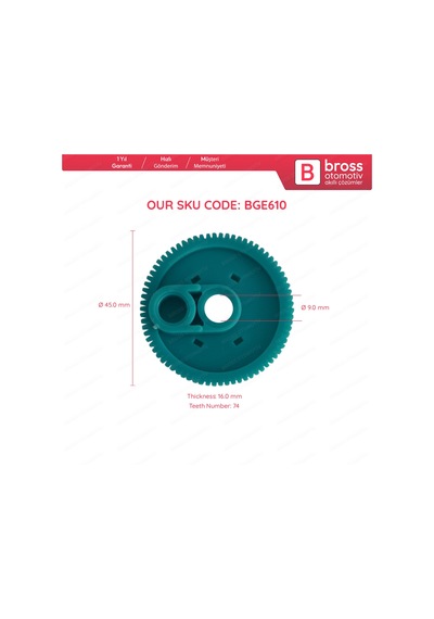 New Holland Traktör için Kabin Ön Silecek Motor Dişlisi 50032309 N11.10399