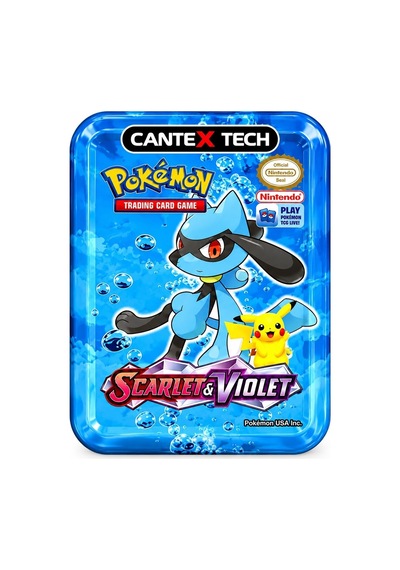 Cantex Tech Pokemon Scarlet & Violet Metal Kutu Karışık Gönderilir 1 Kutu 30-50 Kart Booster V-max - V-star - Standart Kart