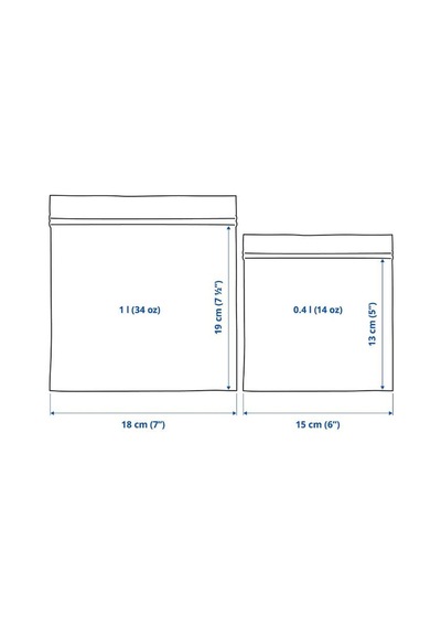 Ikea Istad Kilitli Buzdolabı Poşeti 60'lı 18 X 19 Cm / 15 X 13 Cm Koyu Lacivert Mavi