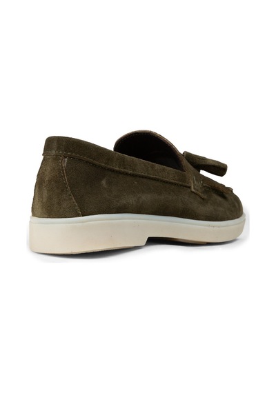 Deery Kadın Hakiki Süet Yeşil Püsküllü Loafer - 02042zyslc01