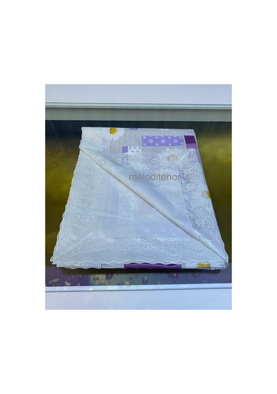 Kenarı Dantelli Astarlı Dökümlü Silinebilir Papatya Pvc Dikdörtgen Muşamba Masa Örtüsü 122 X 155 Cm Mor