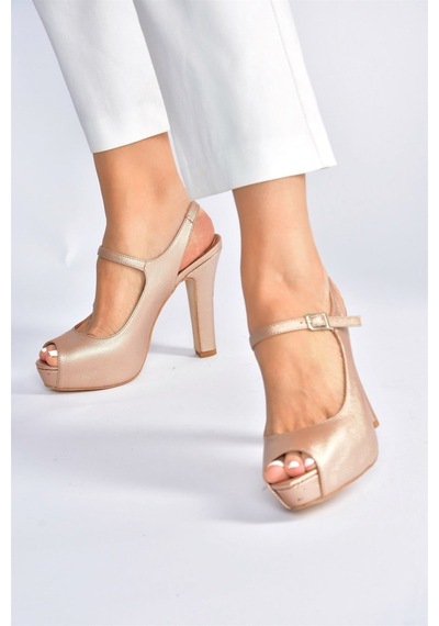 Fox Shoes Bronz Platform Topuklu Kadın Ayakkabı M348007009 Bronz