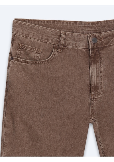 Kip Kahverengi Regular Fit Denim %100 Pamuk Pantolon