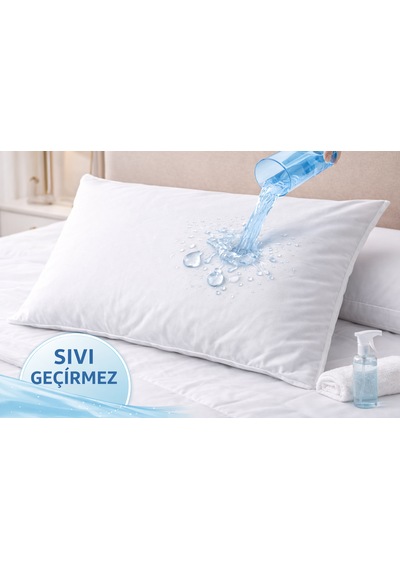 Goldroom Home Sıvı Geçirmez Yastık Koruyucu Ve Kapitoneli Yastık Alezi 2 Adet Fermuarlı Krem