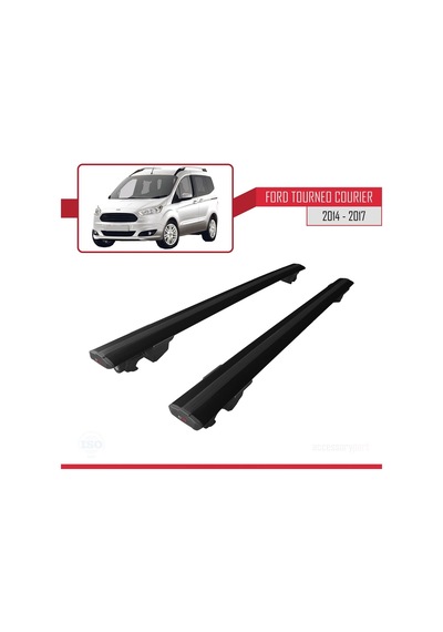 Ford Tourneo Courier 2014-2017 Arası İle Uyumlu Hook Model Anahtar Kilitli Ara Atkı Tavan Barı Siyah