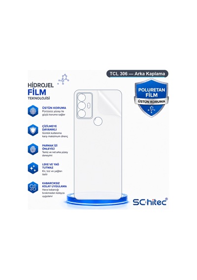 Schitec Tcl 306 Uyumlu Arka Yüzey Hidrojel Koruyucu Film 51410325