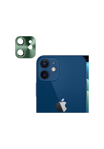 Apple Uyumlu iPhone 12 Mini 11 Metalik Seri Kamera Lens Koruyucu Yeşil