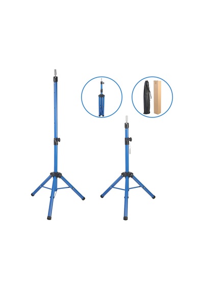 Kuaför Eğitim Mankeni İçin Metal Tripod - Mavi + Taşıma Çantası Renkli