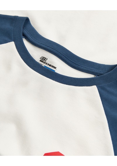 Skechers B Long Sleeve Collage T-shirt Büyük Erkek Çocuk Mavi Sk2620113-0848