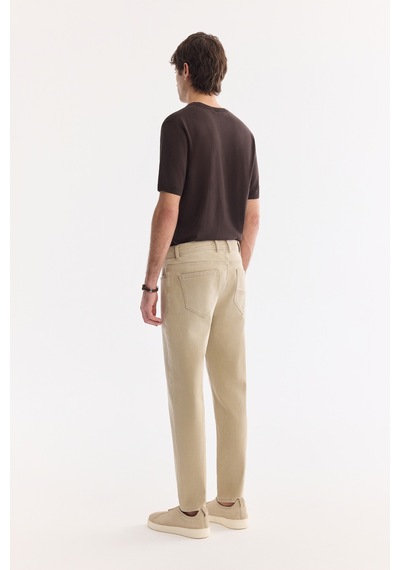 Avva Erkek Bej Eskitme Yıkamalı Pamuklu Elastan Comfort Fit Jean Pantolon A61y3506