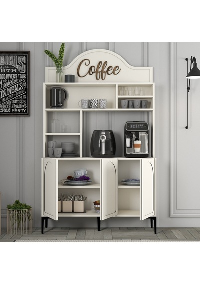 Lyon Kahve Köşesi 120cm - Krem / Siyah