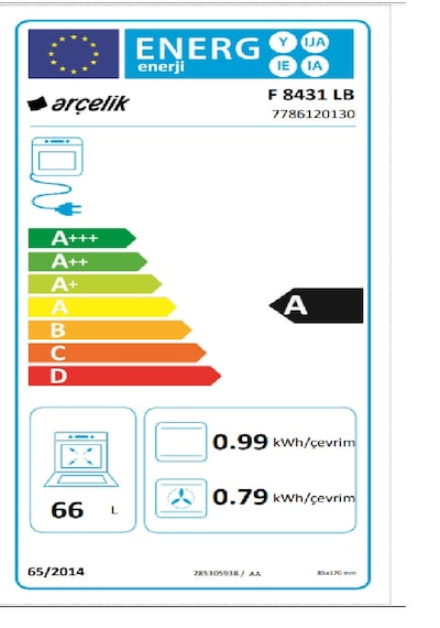 Arçelik F 8431 LB 66 L Ocaklı Fırın