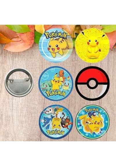 Lisanslı Yaka Çanta Rozeti Pokemon 6lı Paket Pinyata İçi Küçük Hediyelikler Diğer