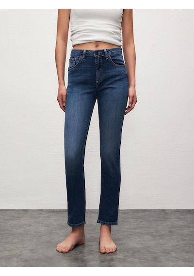 Ltb Ronna X Dar Paça Yüksek Bel Jean Pantolon 010095164016012 55728 Orta Mavi