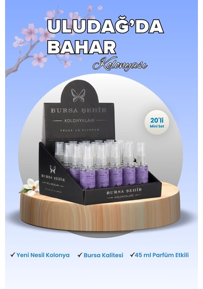 Bursa Şehir Kolonyaları, 20'li Uludağ'da Bahar Kolonyası, Mini Kolonya, Cep Kolonyası, Kolonya Seti