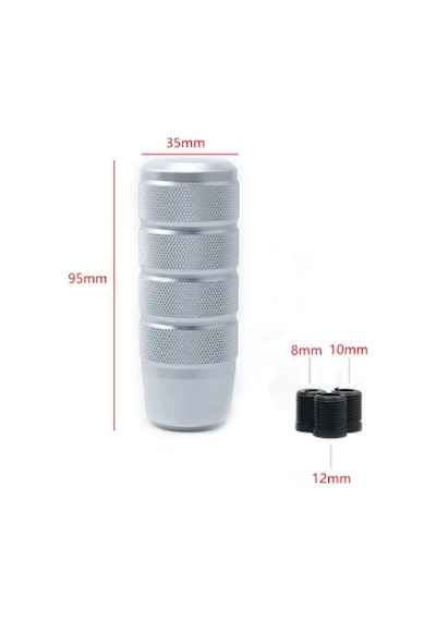 Premium Alüminyum Vites Topuzu Universal, Spor Görünüm, Gümüş Gümüş