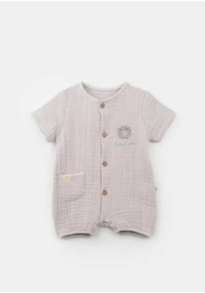 Bibaby Şort Tulum Lamb Friends Gri