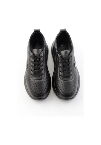 Bambi Siyah Hakiki Deri Kadın Sneaker K01753000403