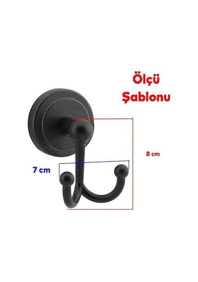 Lavabo Banyo Wc Yapışkanlı Siyah Metal Sağlam Aparat Bez Havlu Çatal Askı Tuvalet Kağıtlık 3'lü Set Çok Renkli